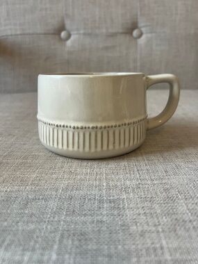 Hearth & Hand Cream Ribbed Stoneware Mug